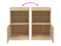 Aparador cómoda cómoda armario mueble organizador cocina salón salón con luces LED sonoma 41 x 37 x 67 cm marrón 02_0029961