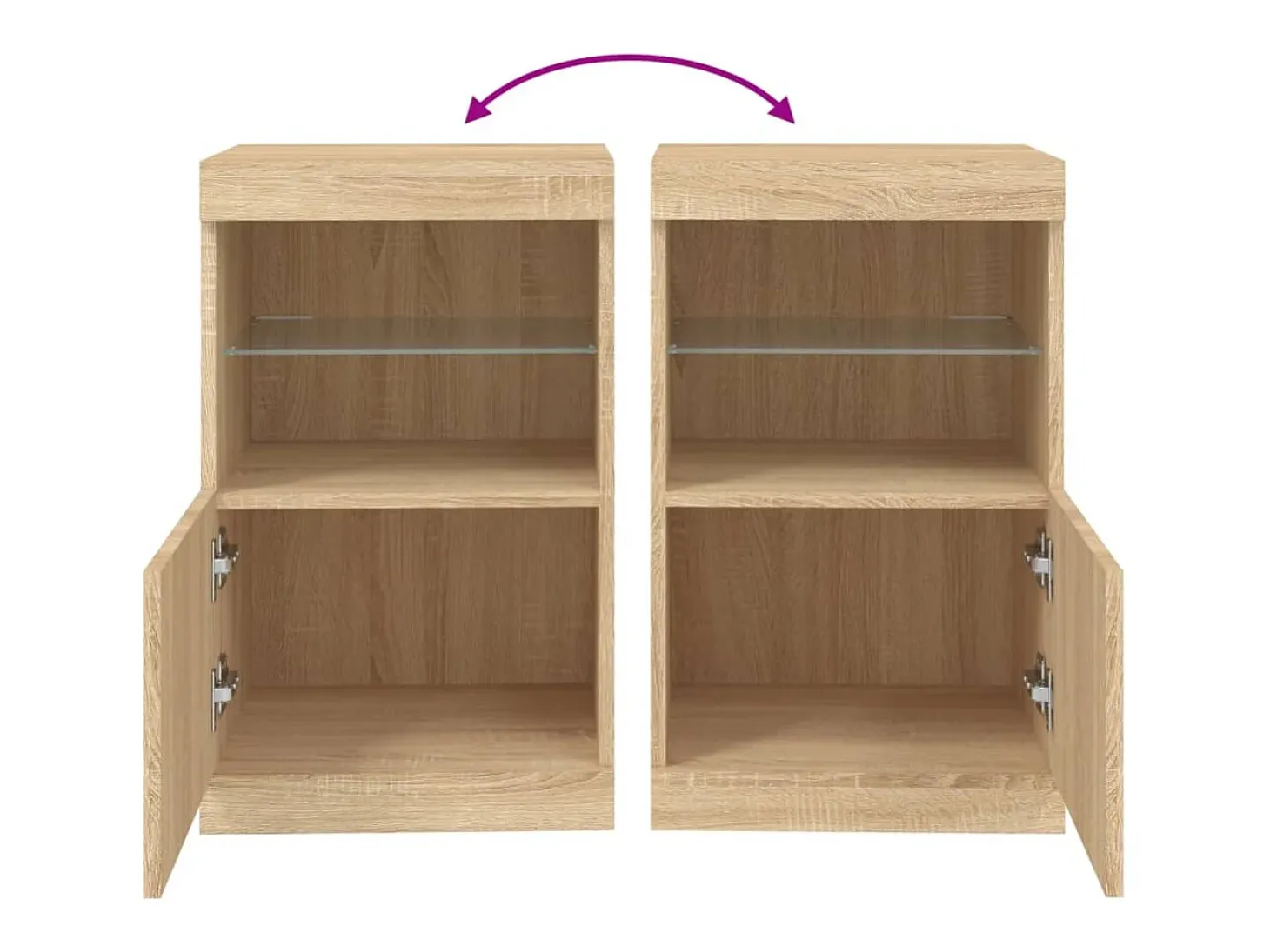 Aparador cómoda cómoda armario mueble organizador cocina salón salón con luces LED sonoma 41 x 37 x 67 cm marrón 02_0029961