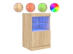 Aparador cómoda cómoda armario mueble organizador cocina salón salón con luces LED sonoma 41 x 37 x 67 cm marrón 02_0029961