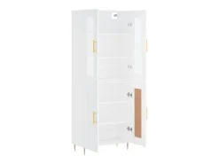 Aparador cómoda cómoda armario mueble organizador cocina salón salón alto 69,5 x 34 x 180 cm madera contrachapada blanco 02_0032690