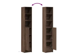 Aparador cómoda cómoda armario mueble organizador cocina salón salón con LED 36 x 32,5 x 200 cm madera contrachapada marrón 02_0029785