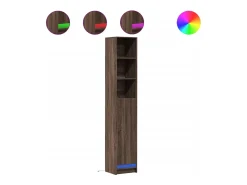 Aparador cómoda cómoda armario mueble organizador cocina salón salón con LED 36 x 32,5 x 200 cm madera contrachapada marrón 02_0029785
