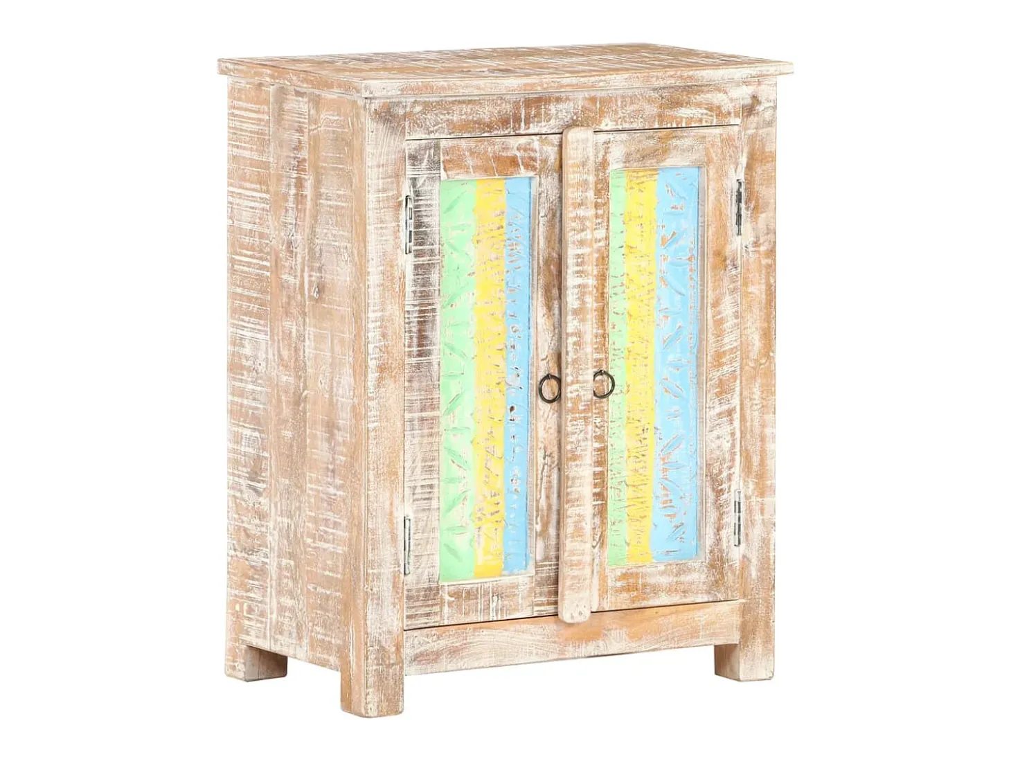 Aparador cómoda cómoda armario mueble organizador cocina salón salón 61 x 35 x 76 cm madera de acacia en bruto multicolor 02_0029631