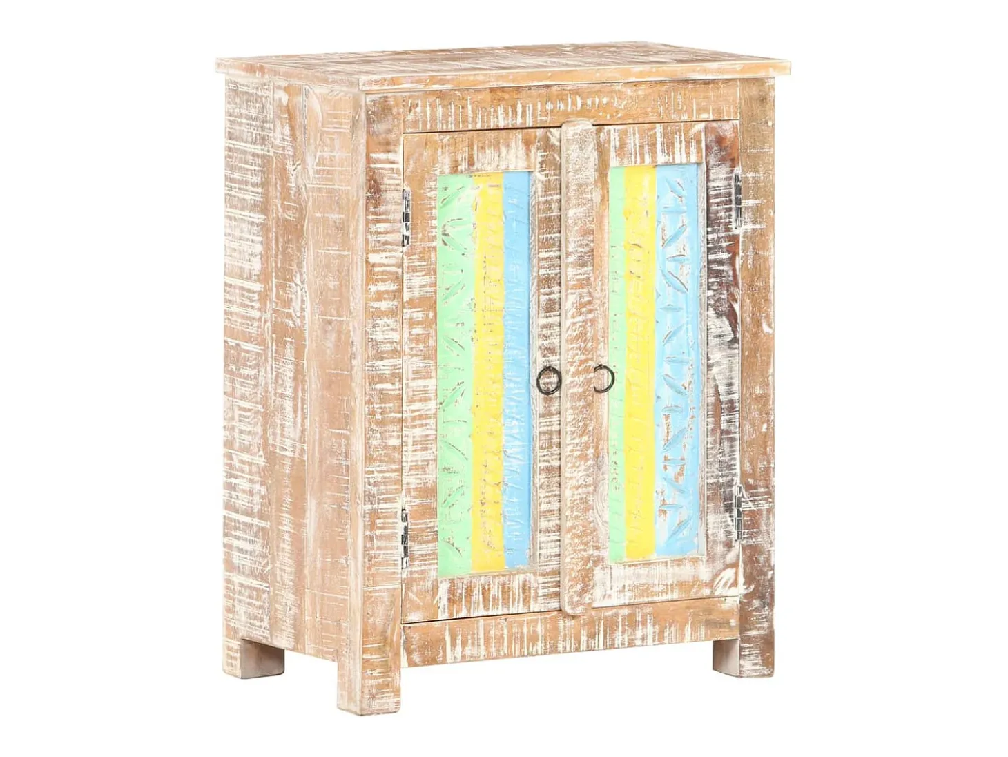 Aparador cómoda cómoda armario mueble organizador cocina salón salón 61 x 35 x 76 cm madera de acacia en bruto multicolor 02_0029631
