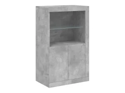 Aparador cómoda cómoda armario mueble organizador cocina salón salón con luces LED 162 x 37 x 100 cm gris 02_0029978