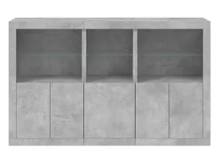 Aparador cómoda cómoda armario mueble organizador cocina salón salón con luces LED 162 x 37 x 100 cm gris 02_0029978