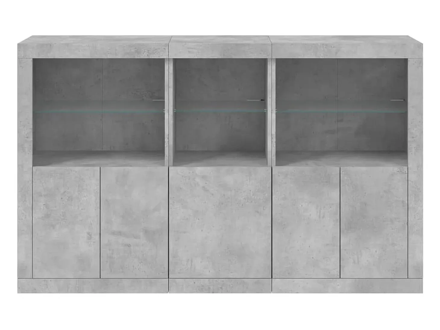 Aparador cómoda cómoda armario mueble organizador cocina salón salón con luces LED 162 x 37 x 100 cm gris 02_0029978