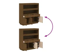 Aparador cómoda cómoda armario mueble organizador cocina salón salón alto 100 x 40 x 108,5 cm madera maciza de pino marrón 02_0034750