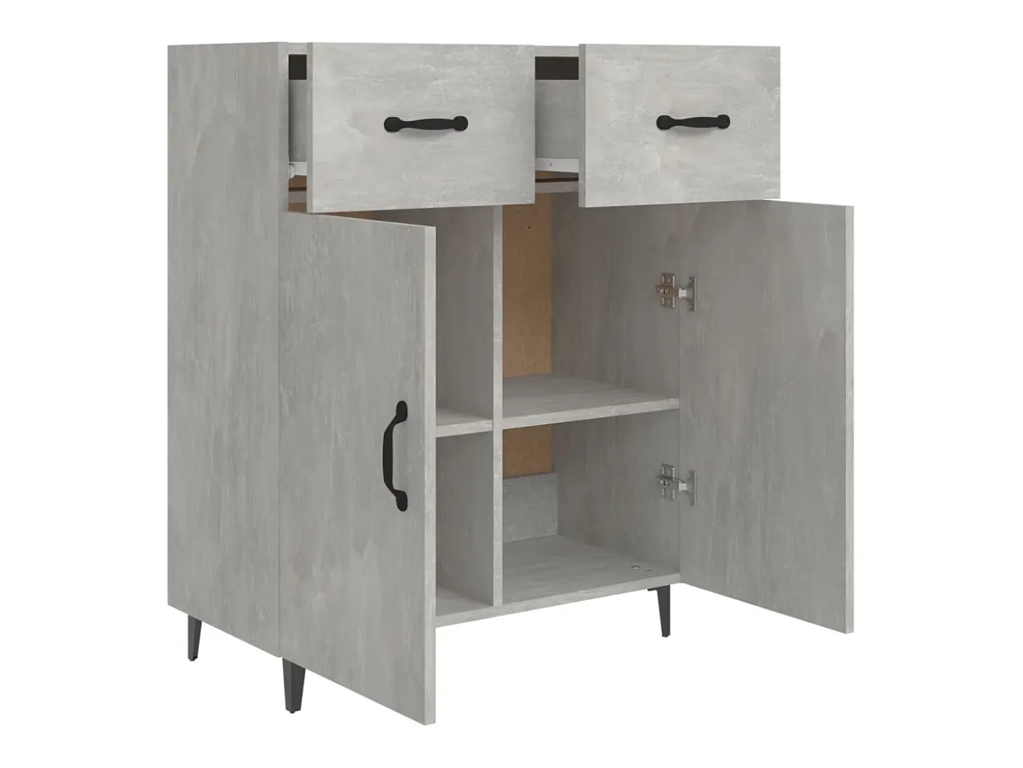 Aparador cómoda cómoda armario mueble organizador cocina salón salón 69,5 x 34 x 90 cm madera contrachapada gris 02_0032078