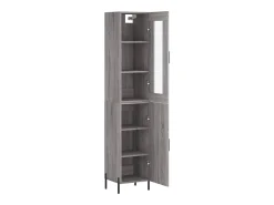 Aparador cómoda cómoda armario mueble organizador cocina salón salón alto Sonoma 34,5 x 34 x 180 cm madera contrachapada gris 02_0035259