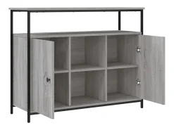 Aparador cómoda cómoda armario mueble organizador cocina salón salón Sonoma 100 x 35 x 80 cm madera contrachapada gris 02_0036252