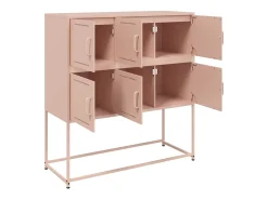 Aparador cómoda cómoda armario mueble organizador cocina salón salón 100,5 x 39 x 107 cm acero rosa 02_0036192