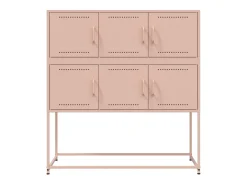 Aparador cómoda cómoda armario mueble organizador cocina salón salón 100,5 x 39 x 107 cm acero rosa 02_0036192
