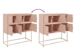 Aparador cómoda cómoda armario mueble organizador cocina salón salón 100,5 x 39 x 107 cm acero rosa 02_0036192