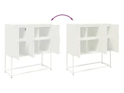 Aparador cómoda cómoda armario mueble organizador cocina salón salón alto 100,5 x 39 x 107 cm acero blanco 02_0032251