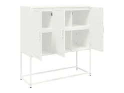 Aparador cómoda cómoda armario mueble organizador cocina salón salón alto 100,5 x 39 x 107 cm acero blanco 02_0032251