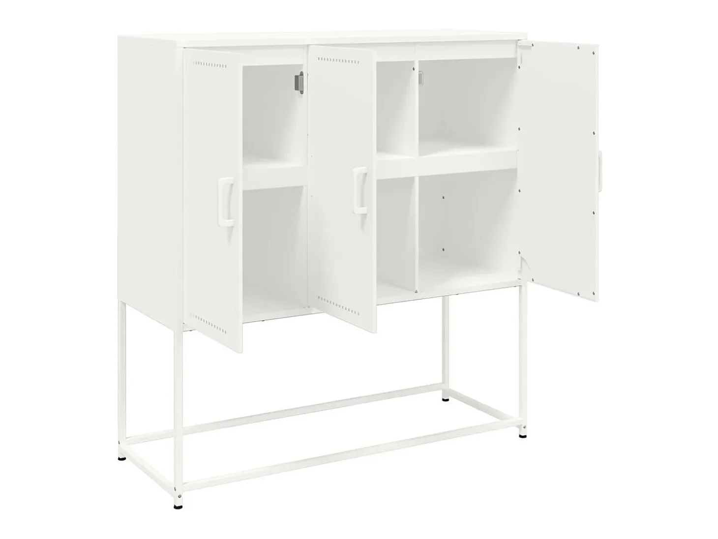 Aparador cómoda cómoda armario mueble organizador cocina salón salón alto 100,5 x 39 x 107 cm acero blanco 02_0032251