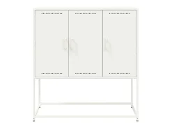 Aparador cómoda cómoda armario mueble organizador cocina salón salón alto 100,5 x 39 x 107 cm acero blanco 02_0032251