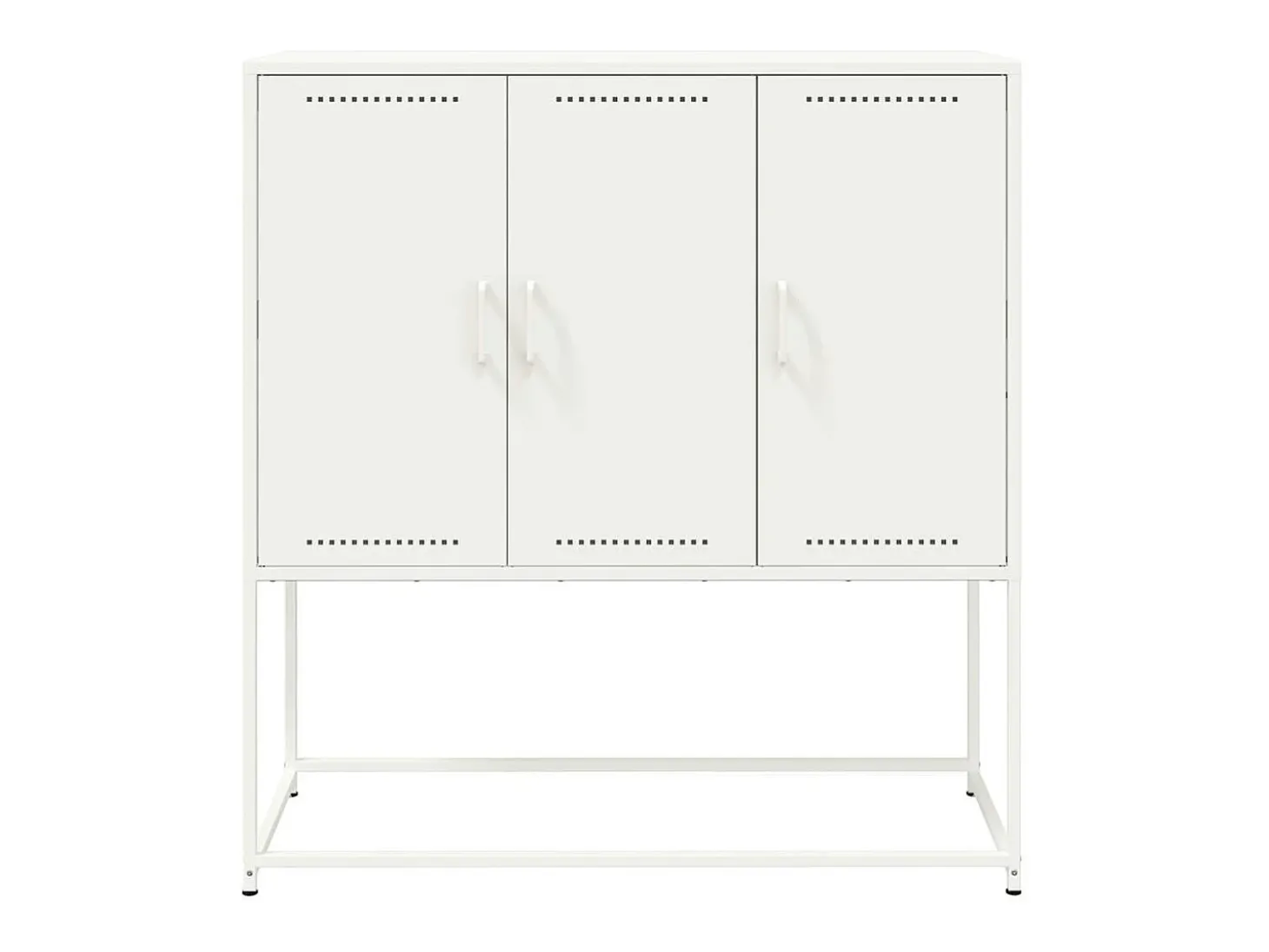 Aparador cómoda cómoda armario mueble organizador cocina salón salón alto 100,5 x 39 x 107 cm acero blanco 02_0032251