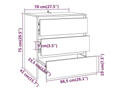 Aparador cómoda cómoda armario mueble organizador cocina salón salón Sonoma 70 x 41 x 75 cm madera contrachapada marrón 02_0031704