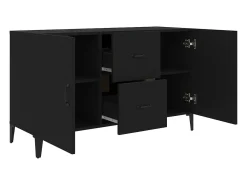 Aparador cómoda cómoda armario mueble organizador cocina salón salón 100 x 36 x 60 cm madera contrachapada negra 02_0035799
