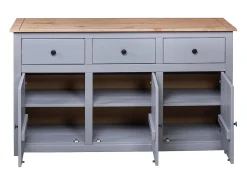 Aparador cómoda cómoda armario mueble organizador cocina salón salón 135 x 40 x 80 cm Pino macizo Surtido Panamá gris 02_0031782
