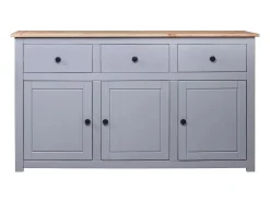 Aparador cómoda cómoda armario mueble organizador cocina salón salón 135 x 40 x 80 cm Pino macizo Surtido Panamá gris 02_0031782