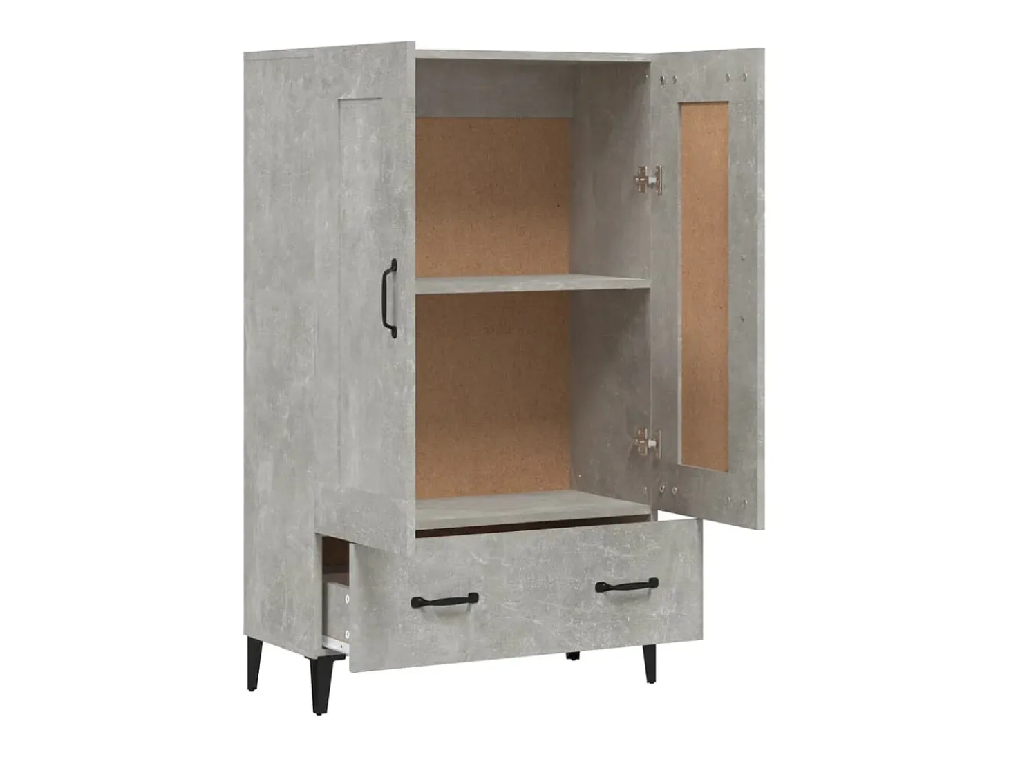 Aparador cómoda cómoda armario mueble organizador cocina salón salón alto 70 x 31 x 115 cm madera contrachapada gris 02_0034709