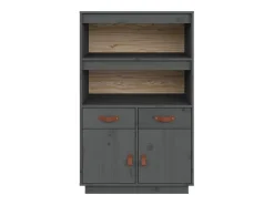 Aparador cómoda cómoda armario mueble organizador cocina salón salón alto 67 x 40 x 108,5 cm madera maciza de pino gris 02_0034229