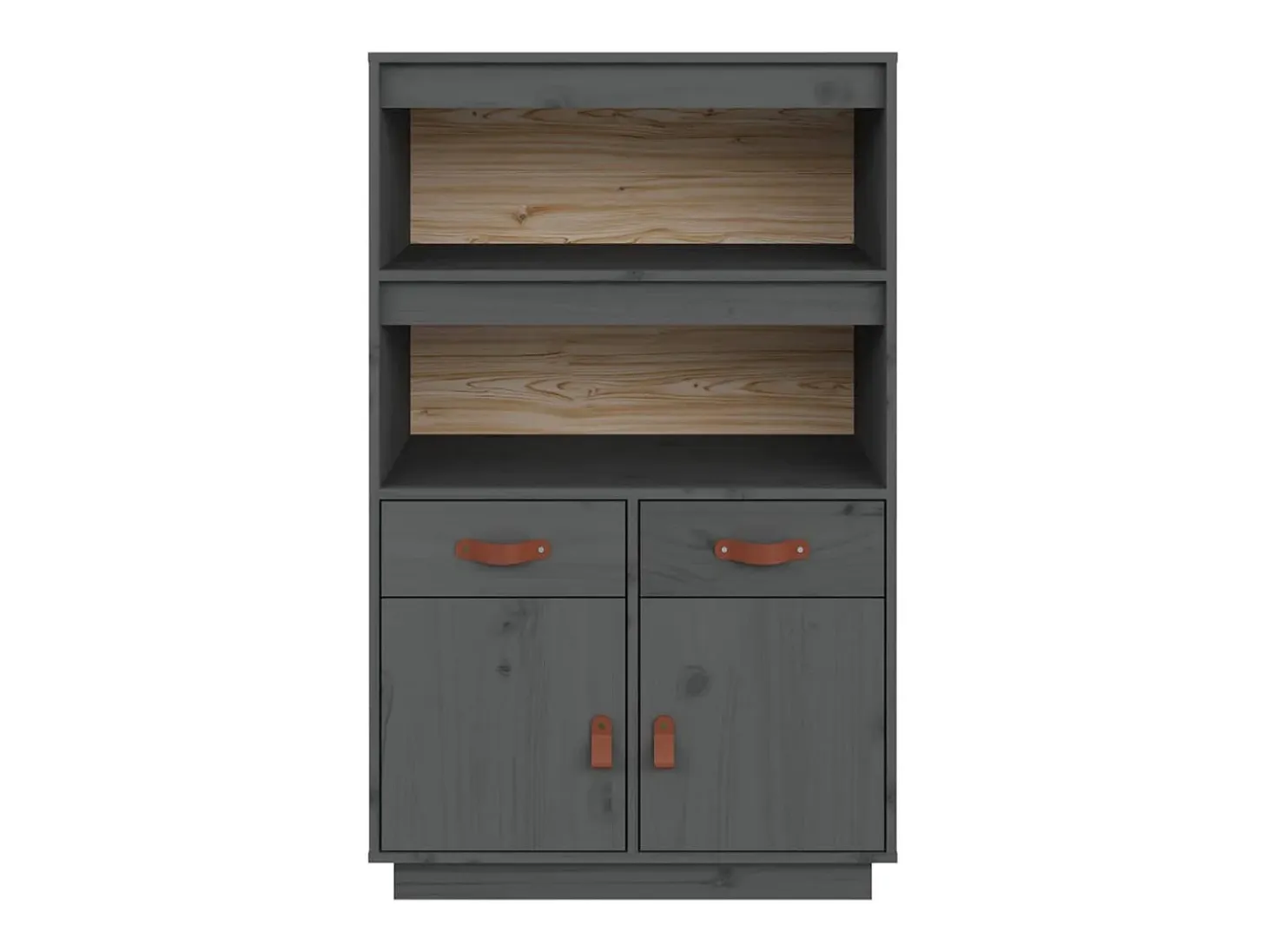Aparador cómoda cómoda armario mueble organizador cocina salón salón alto 67 x 40 x 108,5 cm madera maciza de pino gris 02_0034229
