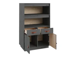 Aparador cómoda cómoda armario mueble organizador cocina salón salón alto 67 x 40 x 108,5 cm madera maciza de pino gris 02_0034229