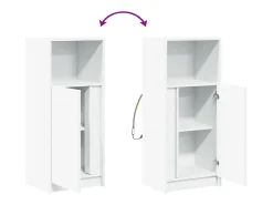 Aparador cómoda cómoda armario mueble organizador cocina salón salón con LED 42,5 x 34 x 100 cm madera contrachapada blanco 02_0029771