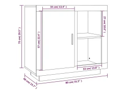 Aparador cómoda cómoda armario mueble organizador cocina salón salón 80 x 40 x 75 cm blanco 02_0030516