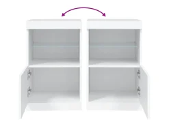 Aparador cómoda cómoda armario mueble organizador cocina salón salón con luces LED 41 x 37 x 67 cm blanco 02_0029851