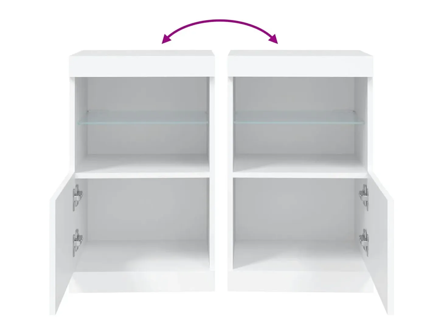 Aparador cómoda cómoda armario mueble organizador cocina salón salón con luces LED 41 x 37 x 67 cm blanco 02_0029851