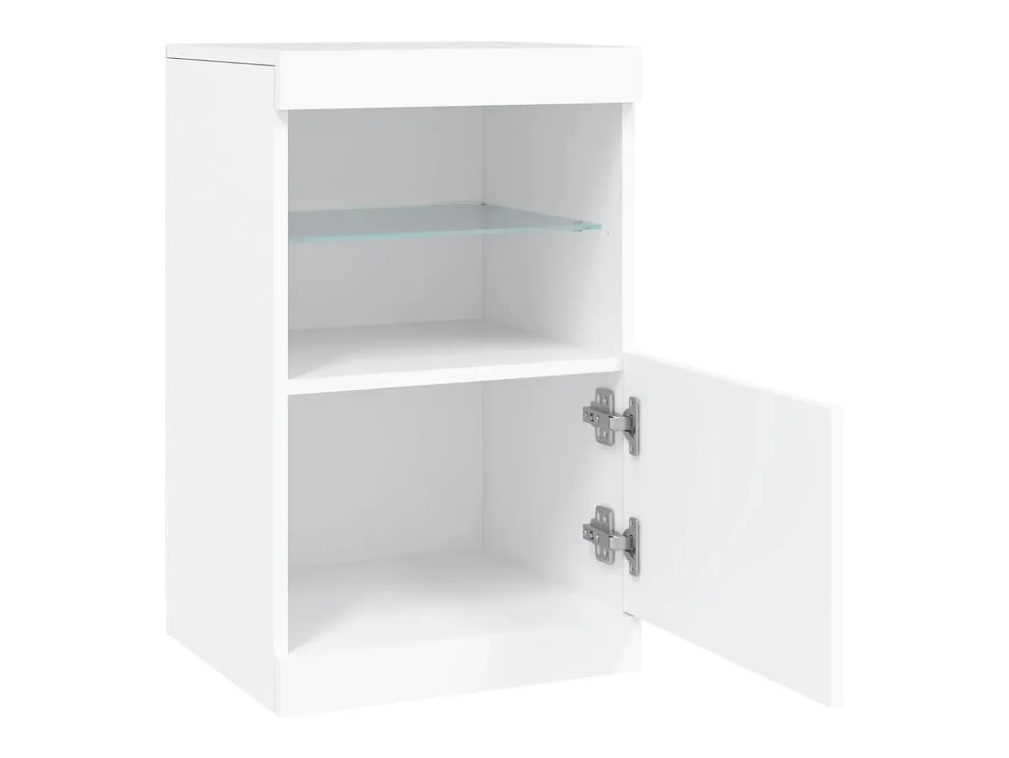 Aparador cómoda cómoda armario mueble organizador cocina salón salón con luces LED 41 x 37 x 67 cm blanco 02_0029851