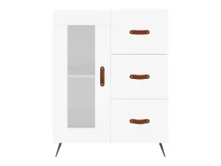 Aparador cómoda cómoda armario mueble organizador cocina salón salón alto 69,5 x 34 x 180 cm madera contrachapada blanco 02_0032731