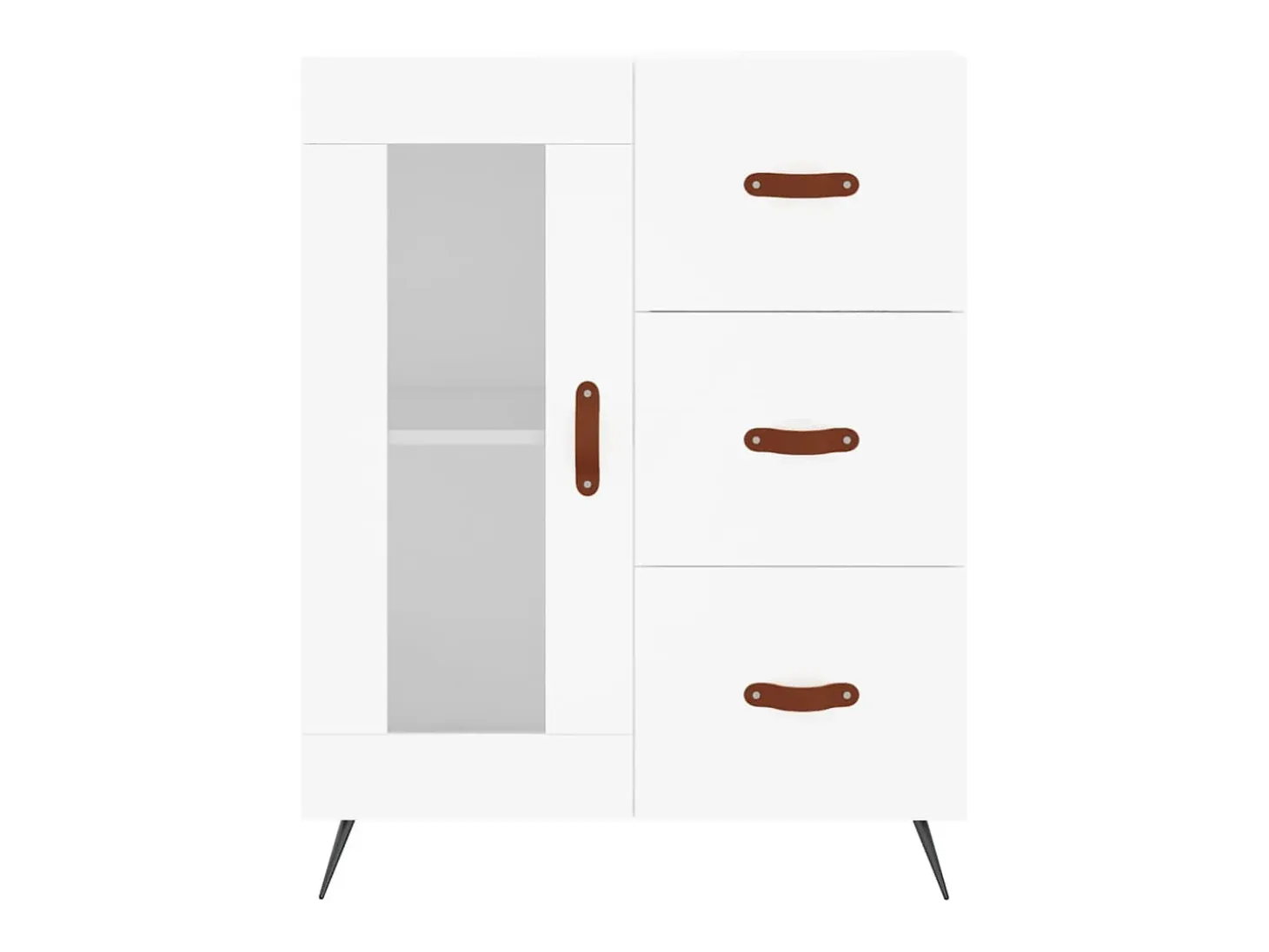 Aparador cómoda cómoda armario mueble organizador cocina salón salón alto 69,5 x 34 x 180 cm madera contrachapada blanco 02_0032731