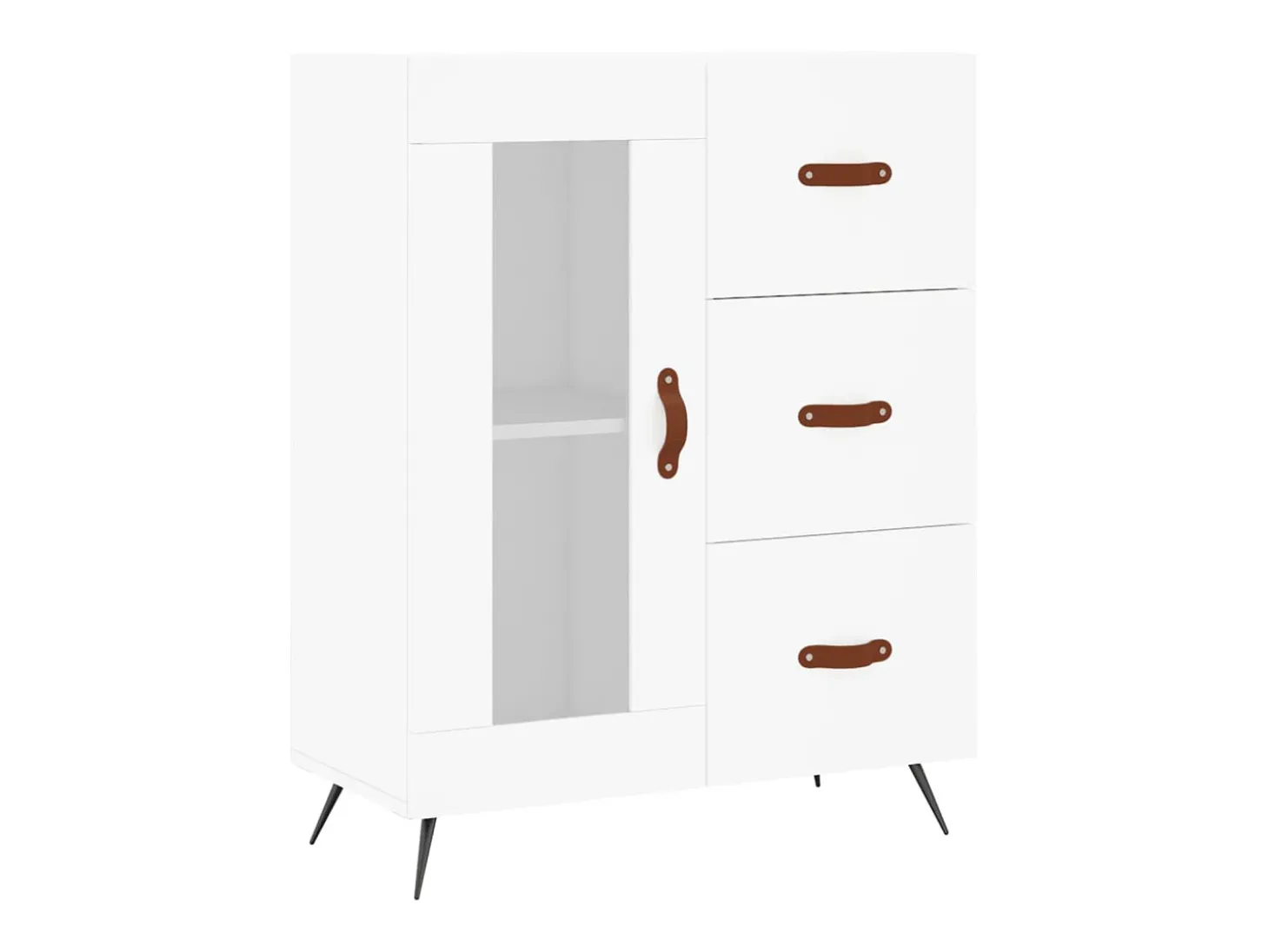 Aparador cómoda cómoda armario mueble organizador cocina salón salón alto 69,5 x 34 x 180 cm madera contrachapada blanco 02_0032731