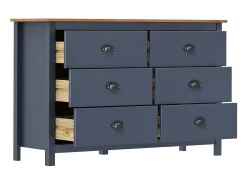 Aparador cómoda cómoda armario mueble organizador cocina salón salón Hill 125 x 40 x 80 cm madera maciza de pino gris 02_0035673