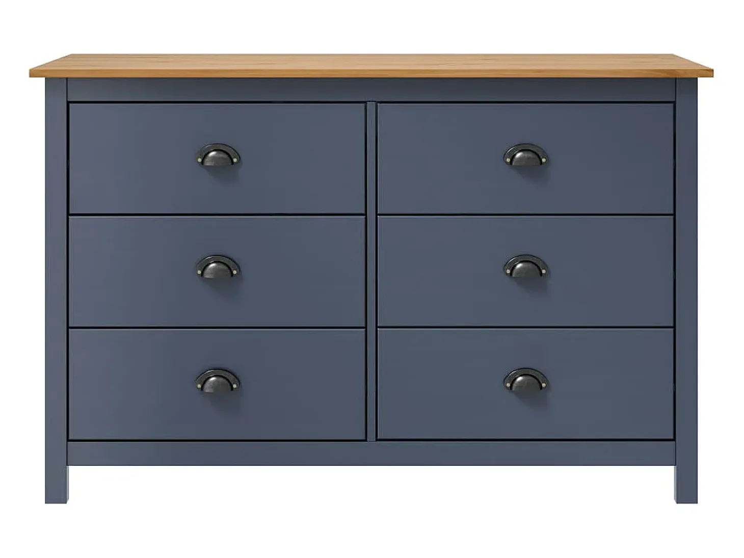Aparador cómoda cómoda armario mueble organizador cocina salón salón Hill 125 x 40 x 80 cm madera maciza de pino gris 02_0035673