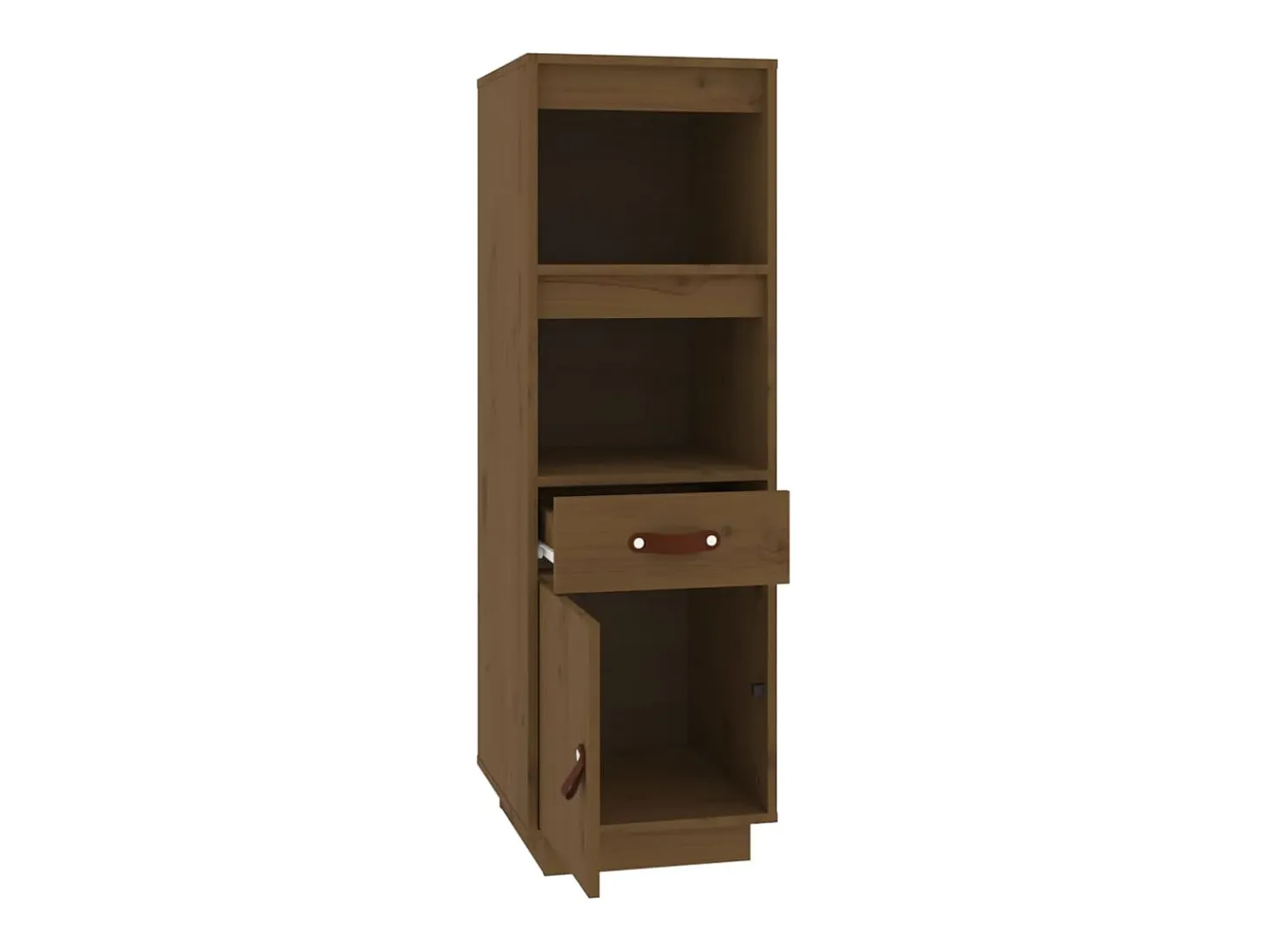 Aparador cómoda cómoda armario mueble organizador cocina salón salón alto 34 x 40 x 108,5 cm madera maciza de pino marrón 02_0034752