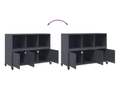 Aparador cómoda cómoda armario mueble organizador cocina salón salón 100,5 x 39 x 72 cm acero antracita 02_0029685