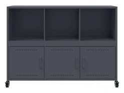 Aparador cómoda cómoda armario mueble organizador cocina salón salón 100,5 x 39 x 72 cm acero antracita 02_0029685