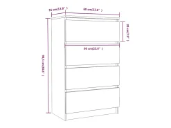 Aparador cómoda cómoda armario mueble organizador cocina salón salón 60 x 35 x 98,5 cm madera contrachapada marrón 02_0030998
