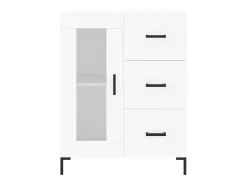 Aparador cómoda cómoda armario mueble organizador cocina salón salón alto 69,5 x 34 x 180 cm madera contrachapada blanco 02_0032551