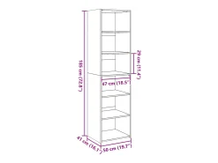 Aparador cómoda cómoda armario mueble organizador cocina salón salón alto 50 x 41 x 185 cm madera contrachapada marrón 02_0033365