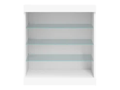 Aparador cómoda cómoda armario mueble organizador cocina salón salón con luces LED 60,5 x 37 x 67 cm blanco 02_0029856