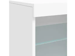 Aparador cómoda cómoda armario mueble organizador cocina salón salón con luces LED 60,5 x 37 x 67 cm blanco 02_0029856