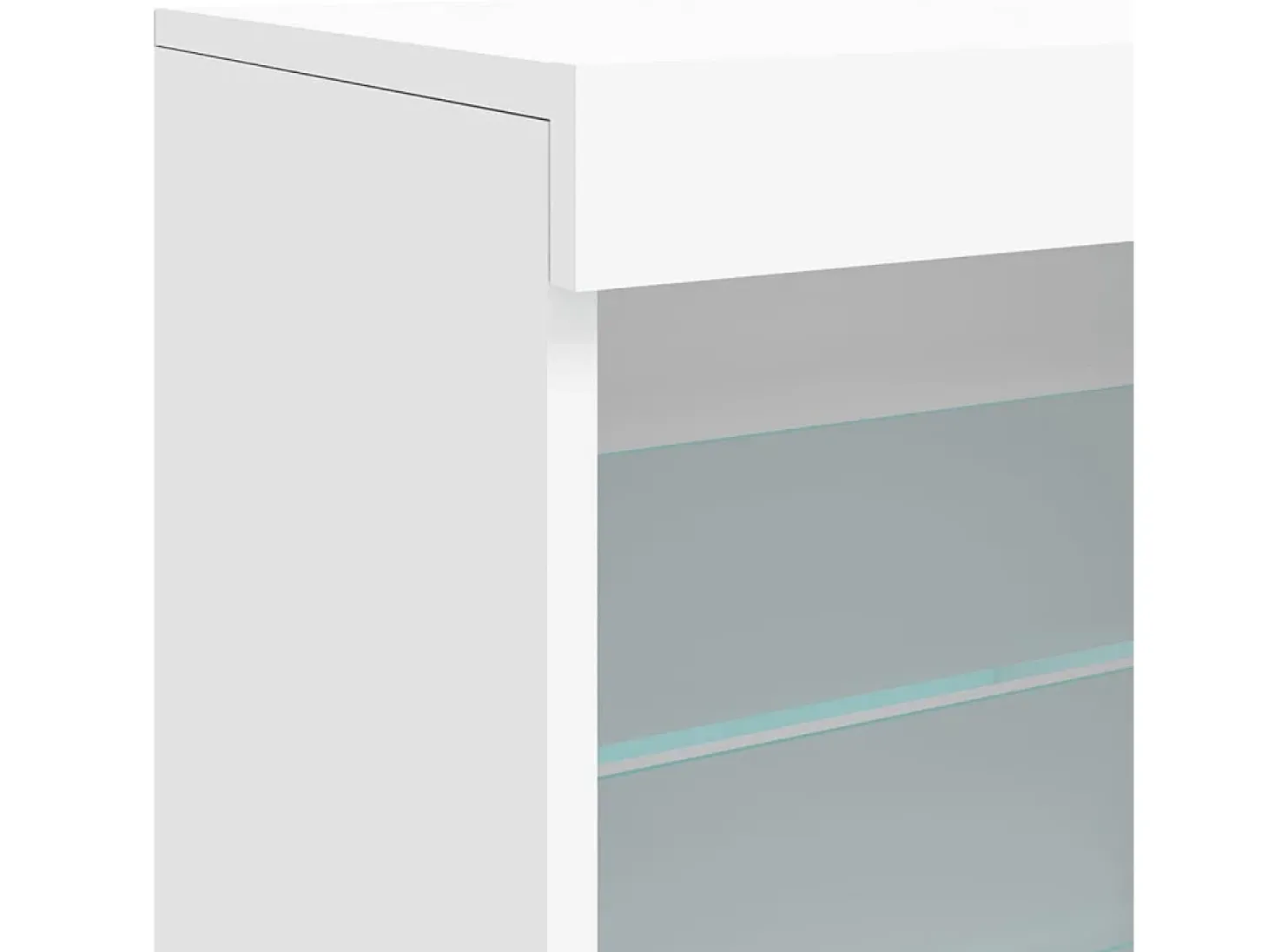 Aparador cómoda cómoda armario mueble organizador cocina salón salón con luces LED 60,5 x 37 x 67 cm blanco 02_0029856